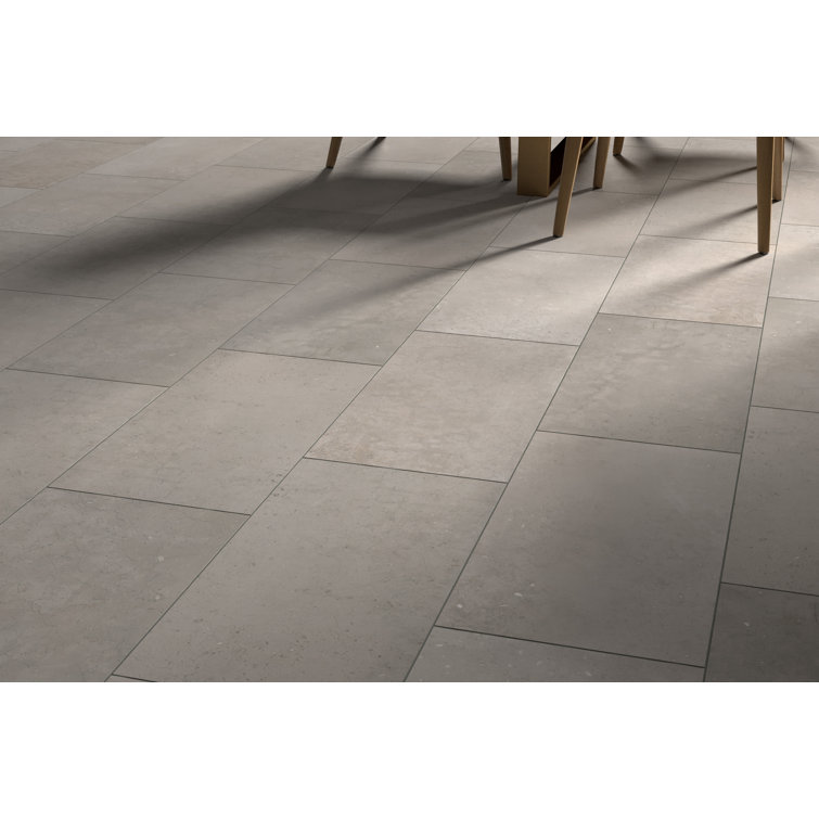 Large 12" x 23" Matte Gray Porcelain Stone Look Tile