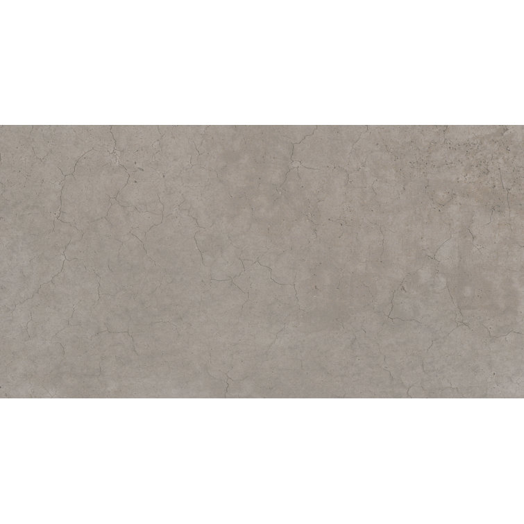 Large 12" x 23" Matte Gray Porcelain Stone Look Tile
