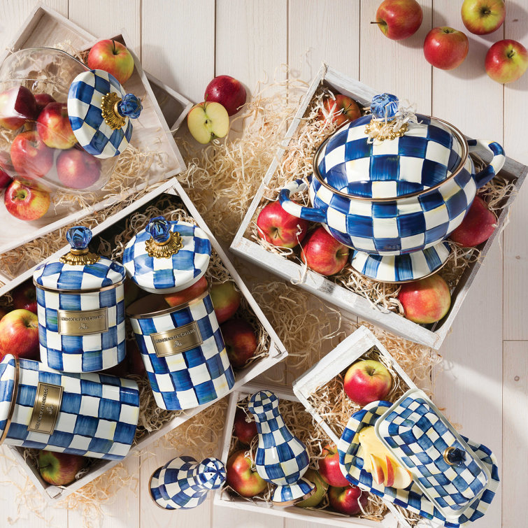 Royal Check Rectangular Butter Box with Glass Lid