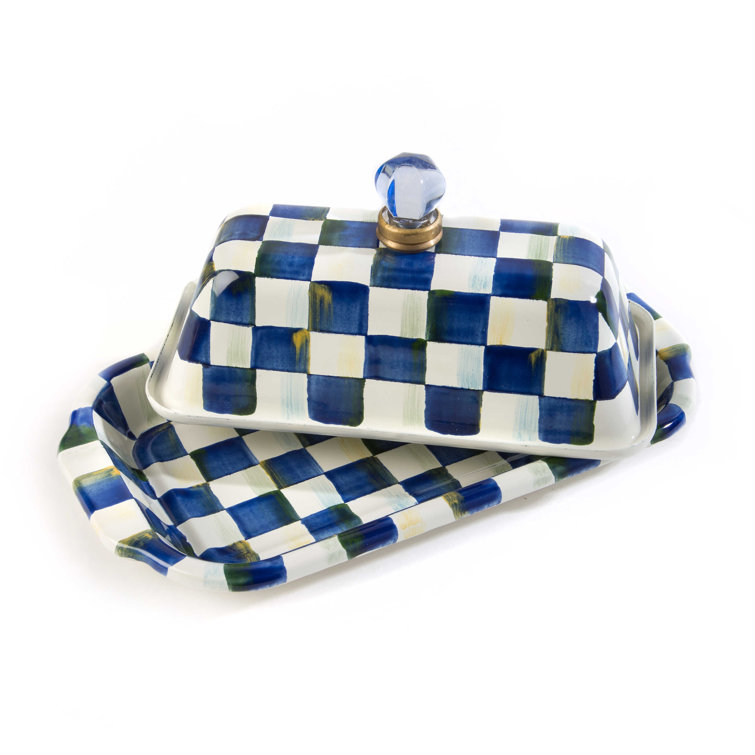 Royal Check Rectangular Butter Box with Glass Lid