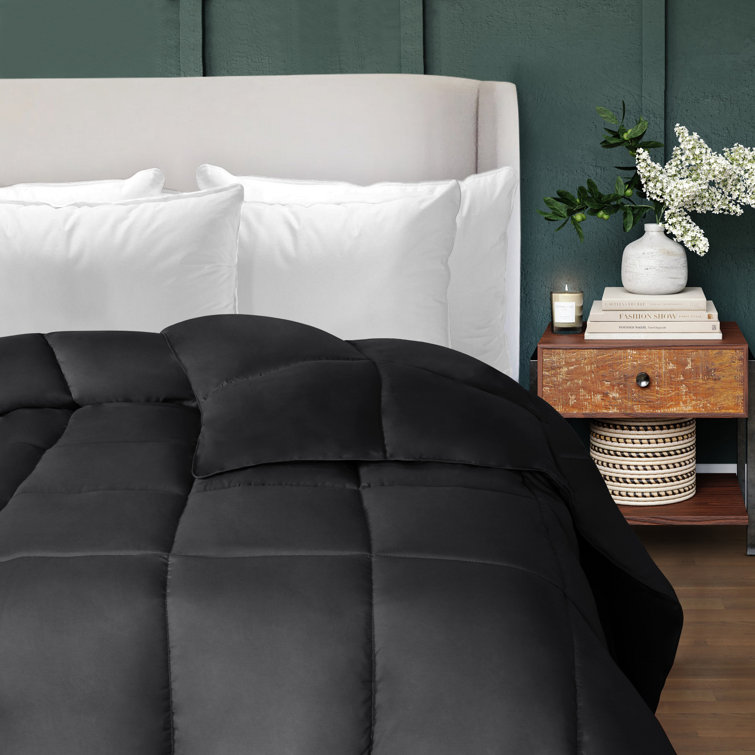 Twin Black Reversible Down Alternative Comforter