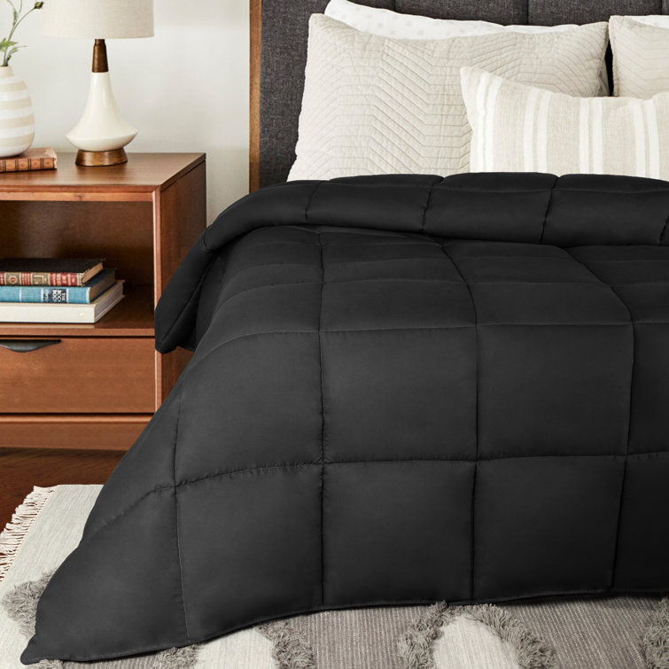 Twin Black Reversible Down Alternative Comforter