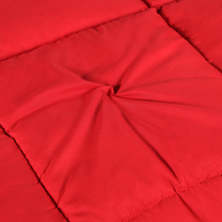 Twin Red Microfiber Reversible Comforter with Down Alternative Fill