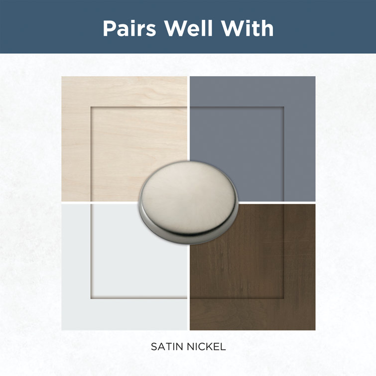 Satin Nickel Round Classic Cabinet Knob with Mounting Hardware