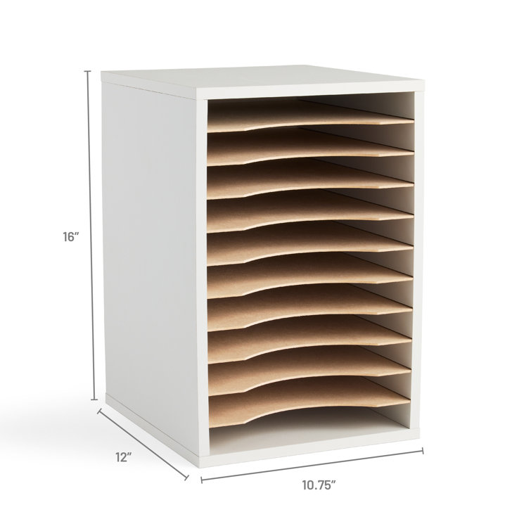 Gray 11-Compartment Vertical Desktop Organizer