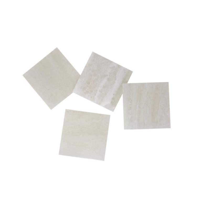 Ivory Resin Square 4-Piece Coaster Set