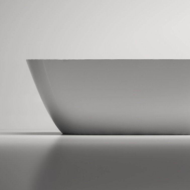 Lussari 60" Matte White Freestanding Soaking Bathtub