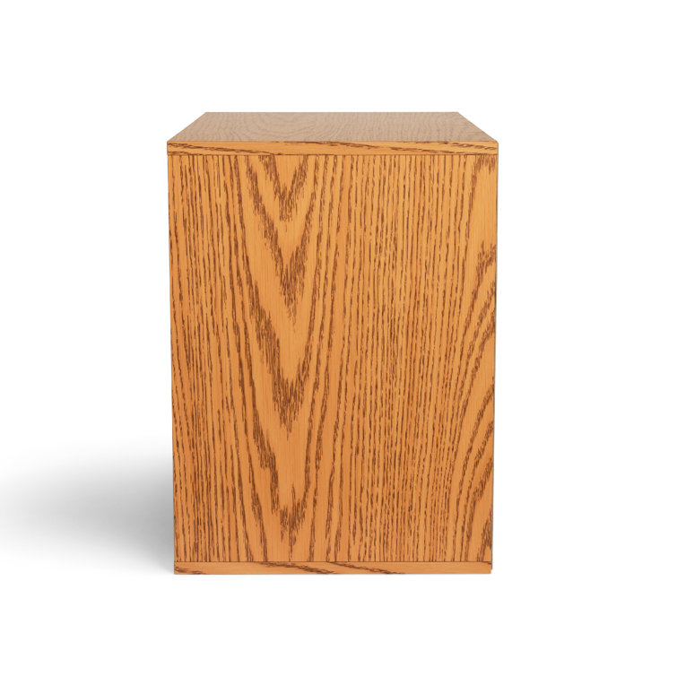 Medium Oak Adjustable Wood Literature Organizer with 12 Compartments