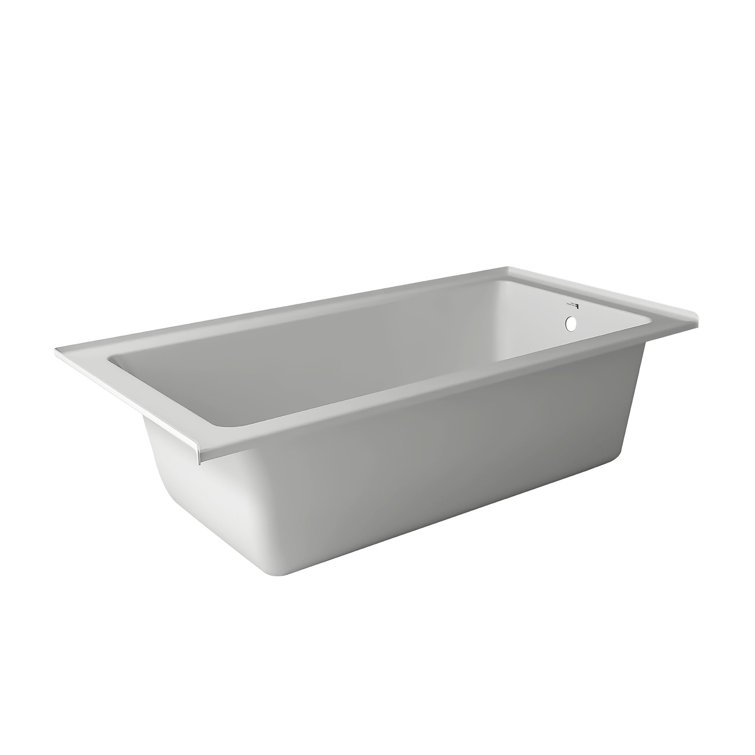 Alcove 70" White Acrylic Soaking Bathtub