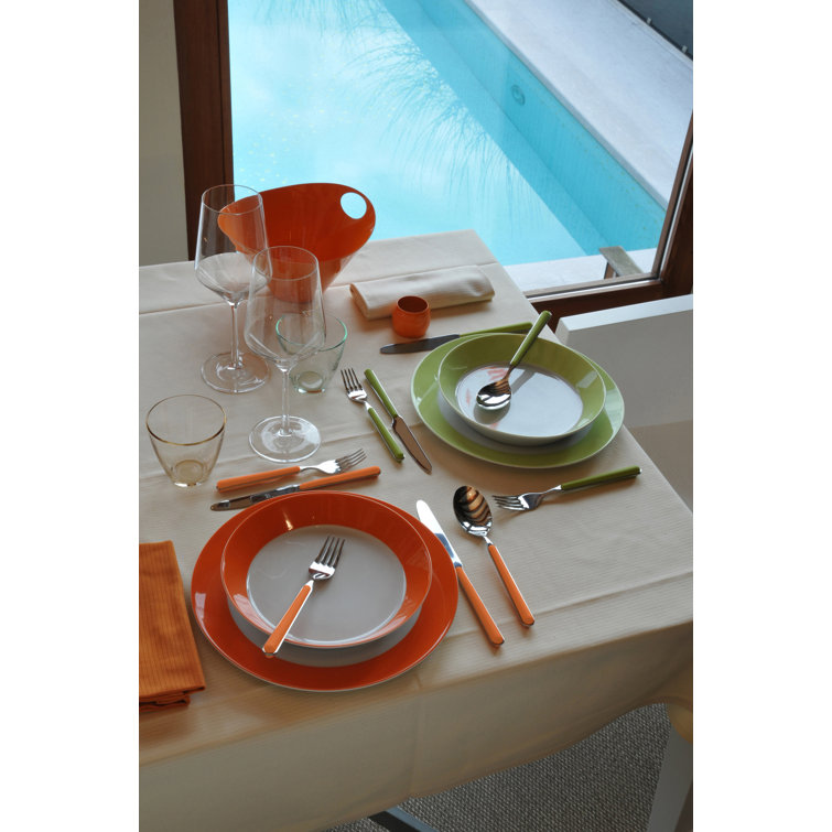 Fantasia Orange 20-Piece Stainless Steel Flatware Set