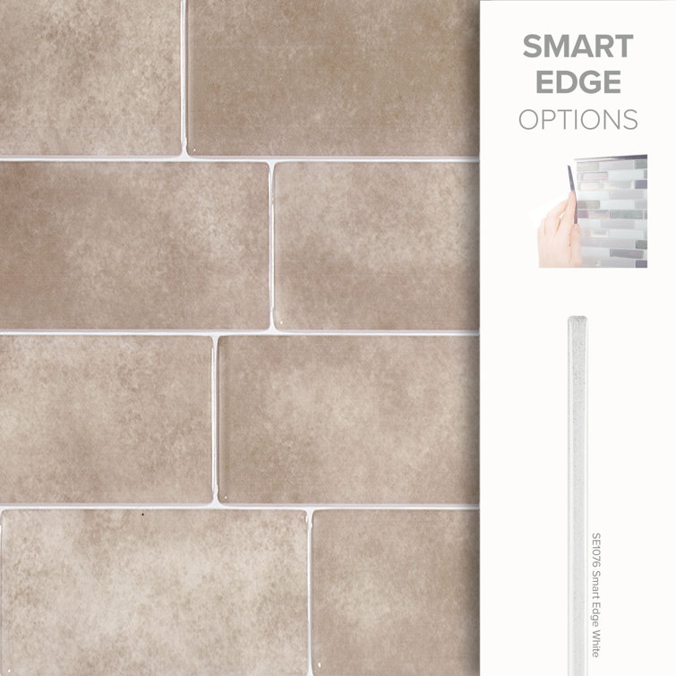 Metro Cologne Beige Glossy Peel and Stick Backsplash Tile