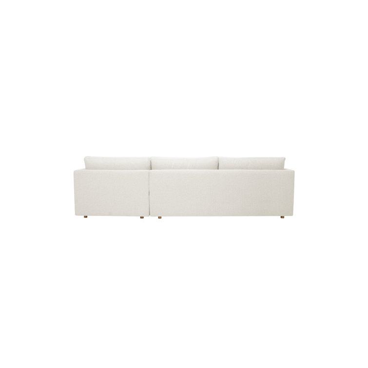 Oyster Boucle Upholstered L-Shaped Sectional Sofa with Chaise