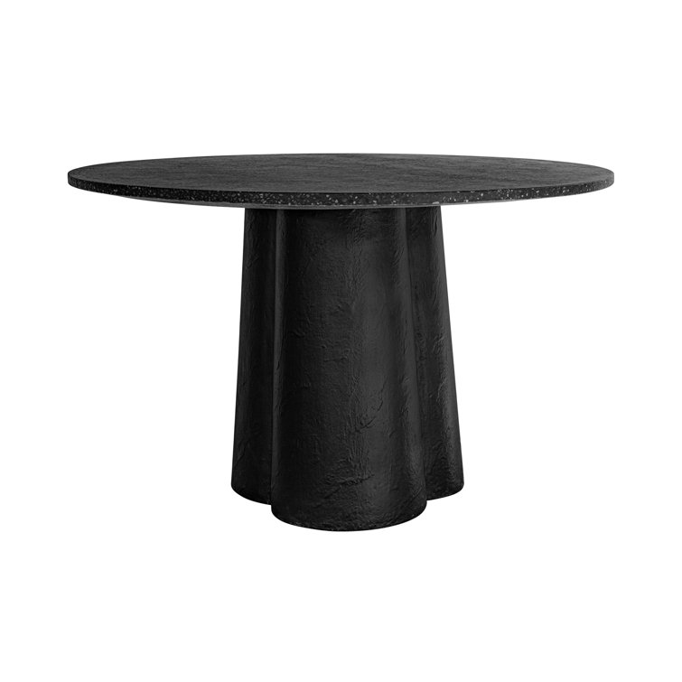Alexi Black Concrete Round Outdoor Dining Table