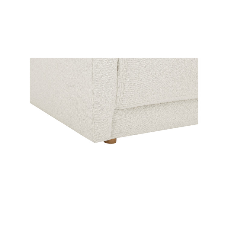 Oyster Boucle Upholstered L-Shaped Sectional Sofa with Chaise