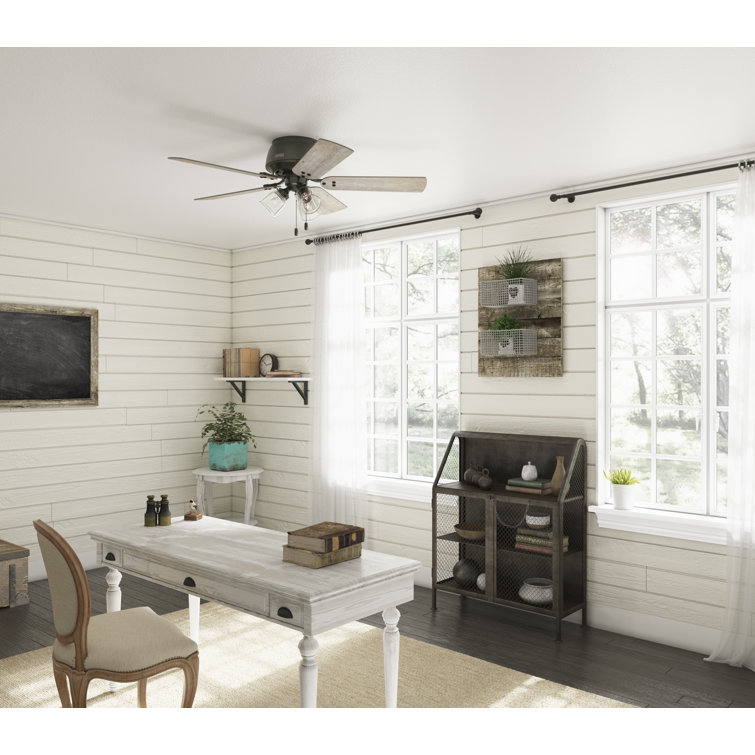 Noble Bronze 52" Low Profile Ceiling Fan with Light Kit