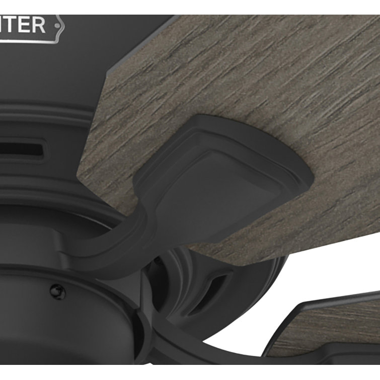 52" Matte Black 5-Blade Ceiling Fan with LED Lights