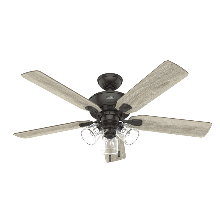 52" Noble Bronze Ceiling Fan with Reversible Blades and LED Light