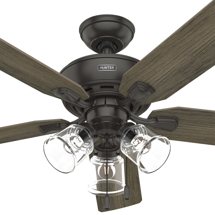 52" Noble Bronze Ceiling Fan with Reversible Blades and LED Light