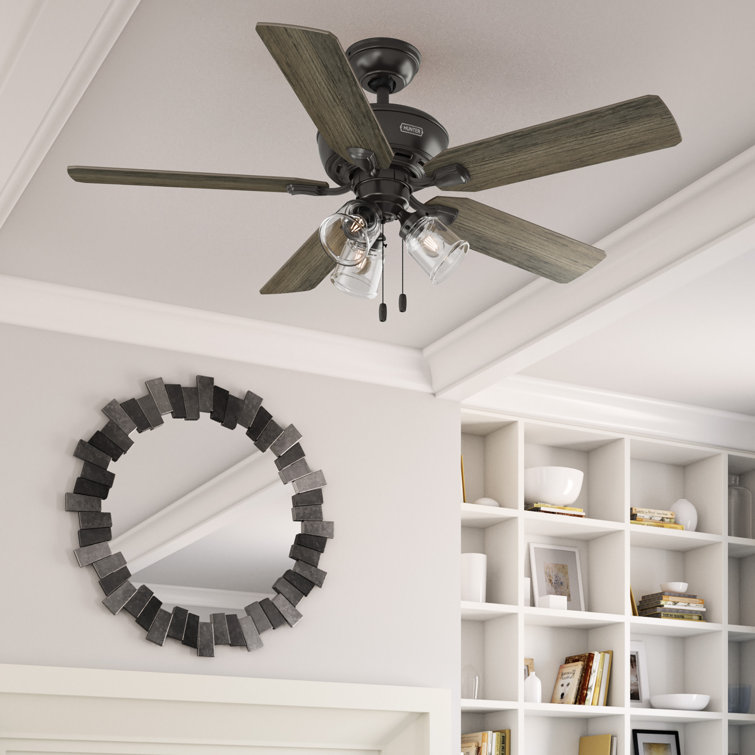 52" Noble Bronze Ceiling Fan with Reversible Blades and LED Light