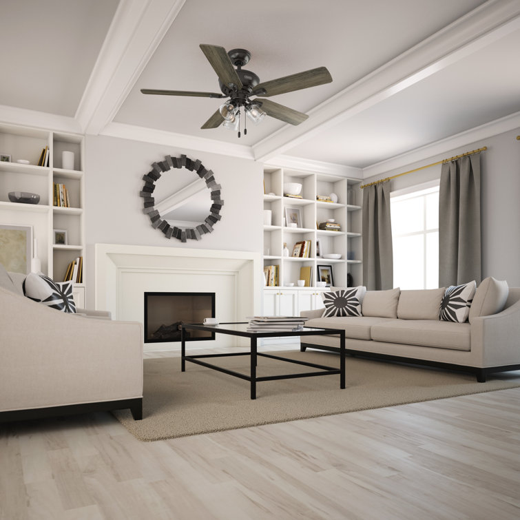 52" Noble Bronze Ceiling Fan with Reversible Blades and LED Light