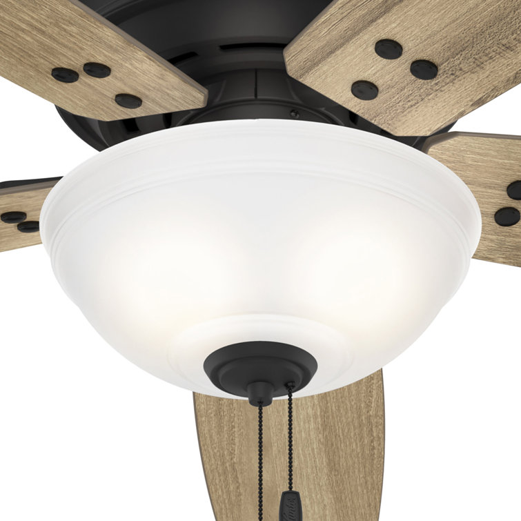 Rustic 60" Matte Black Ceiling Fan with LED Light & WhisperWind Motor