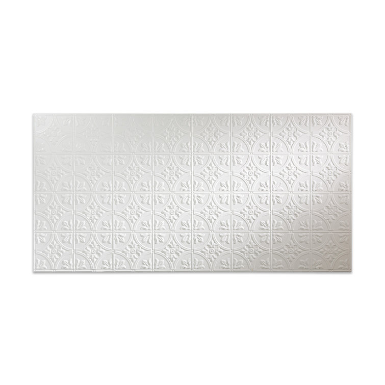 Gloss White Traditional Pattern Vinyl Wall Panel 96" x 48"