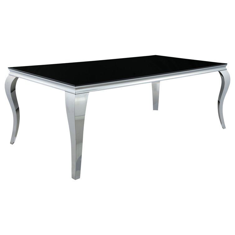 Black and Chrome 5-Piece Glass Top Dining Set