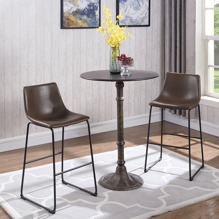 Oswego Round Dark Russet and Bronze Bar Table