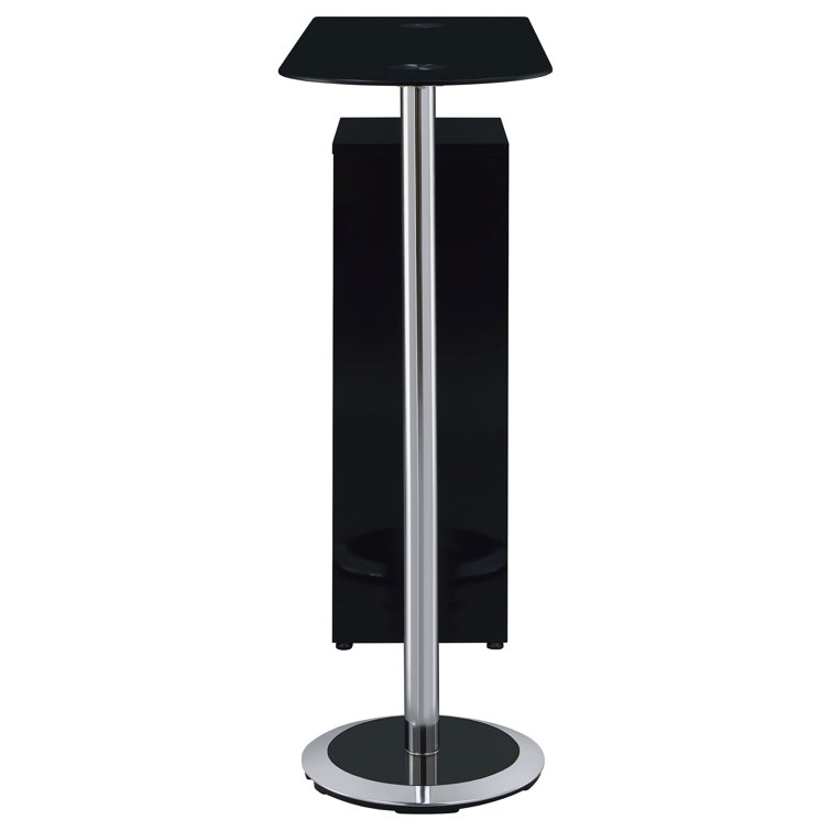 Koufax 47.5'' Contemporary Black Bar Table with Wine Storage
