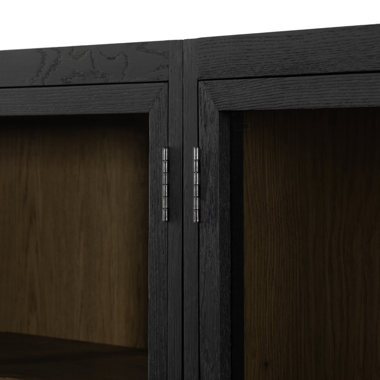 Millie Matte Black and Oak Double Display Cabinet