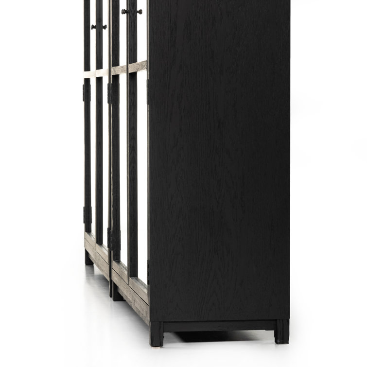 Millie Matte Black and Oak Double Display Cabinet