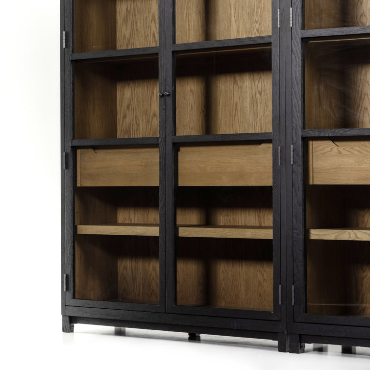 Millie Matte Black and Oak Double Display Cabinet