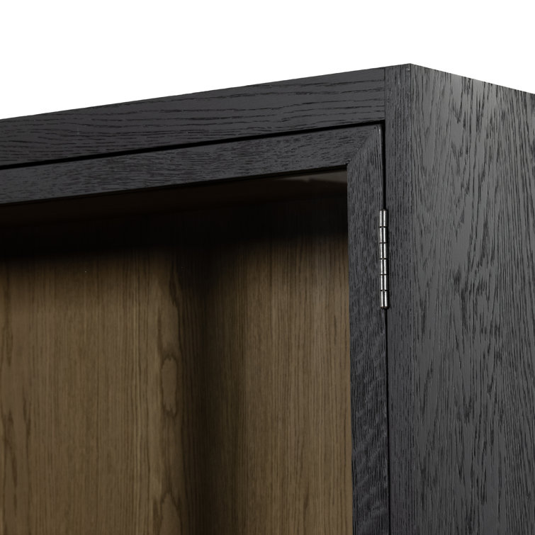 Millie Matte Black and Oak Double Display Cabinet