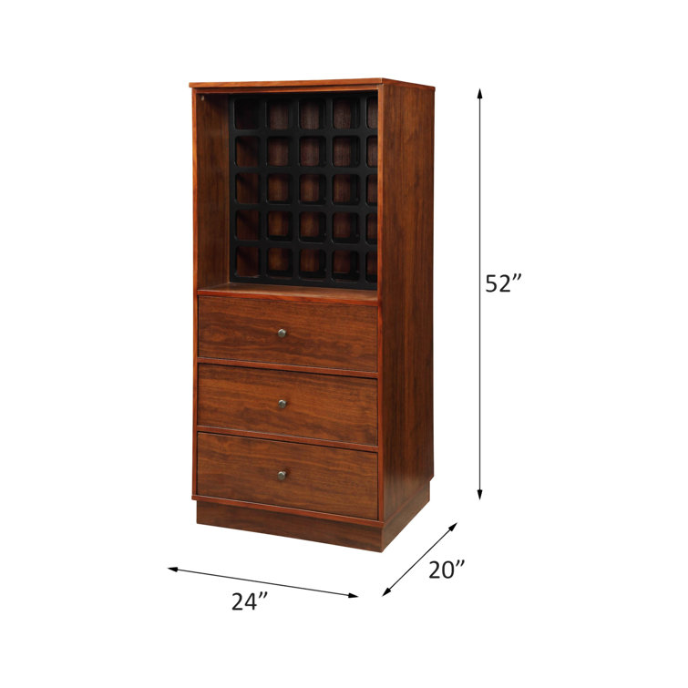 Elegant 24'' Walnut MDF Wine Cabinet with Ample Storage