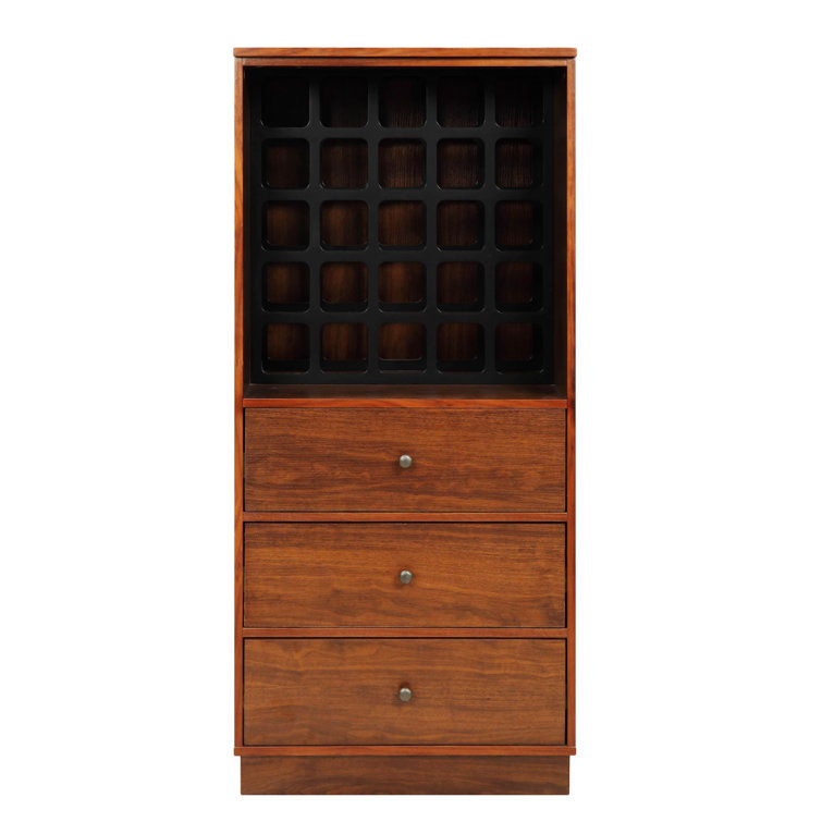 Elegant 24'' Walnut MDF Wine Cabinet with Ample Storage