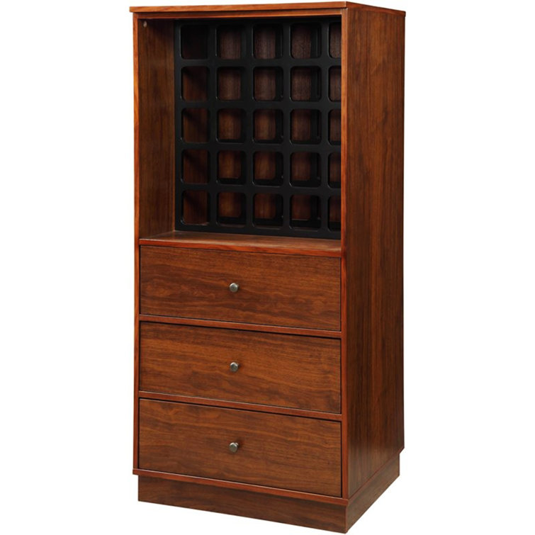 Elegant 24'' Walnut MDF Wine Cabinet with Ample Storage