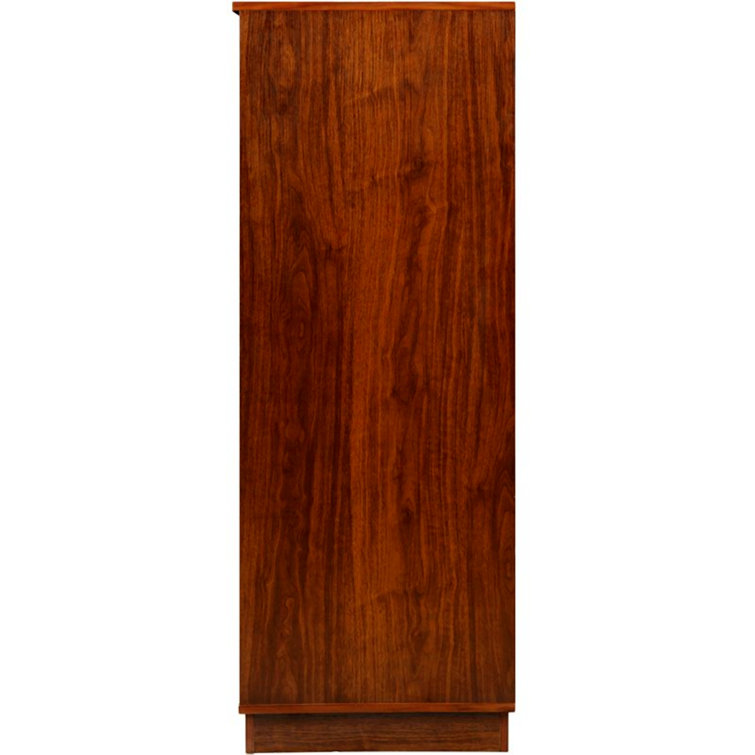 Elegant 24'' Walnut MDF Wine Cabinet with Ample Storage
