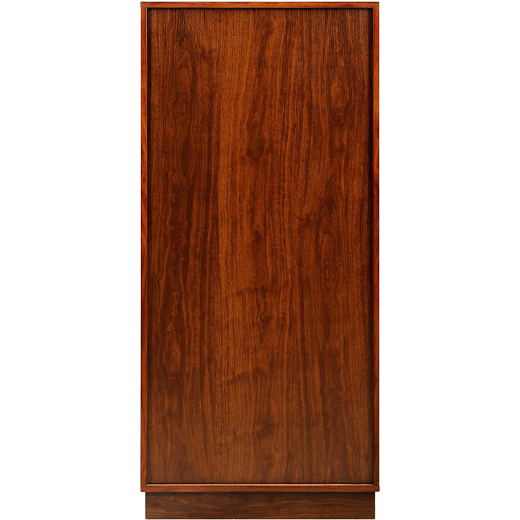 Elegant 24'' Walnut MDF Wine Cabinet with Ample Storage