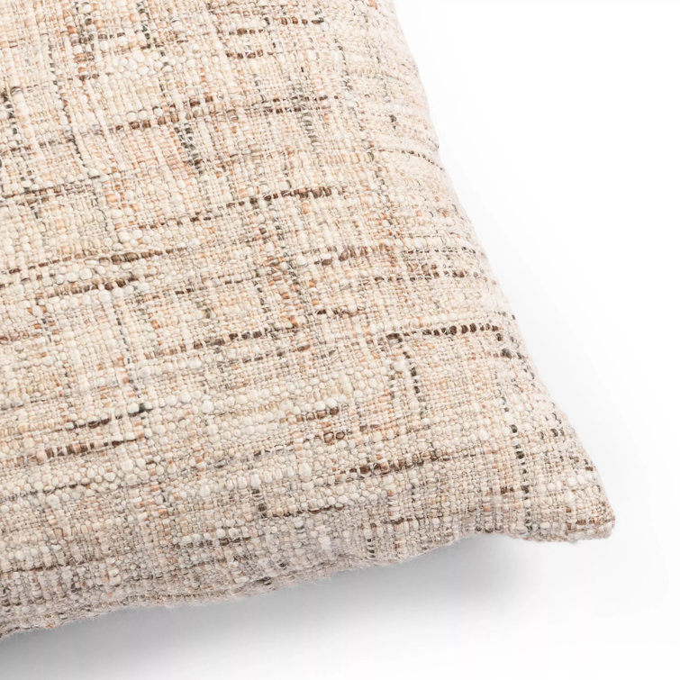 Durand Natural Linen Reversible Throw Pillow