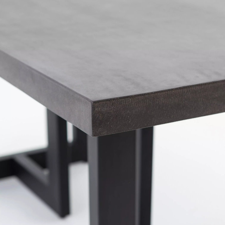 Judith Black Iron and Lava Stone Rectangular Dining Table