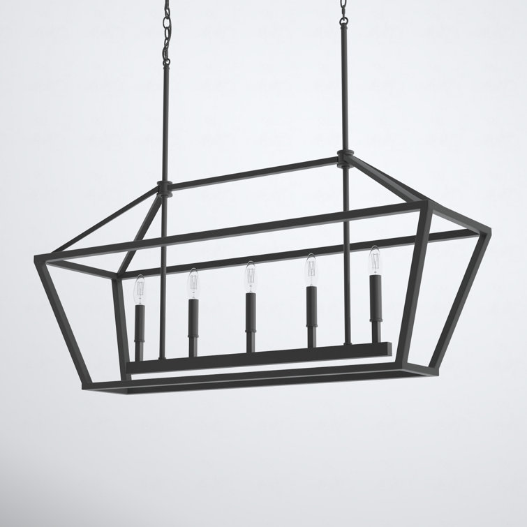 Elegant Matte Black 56" Taper Candle Chandelier with Adjustable Rods