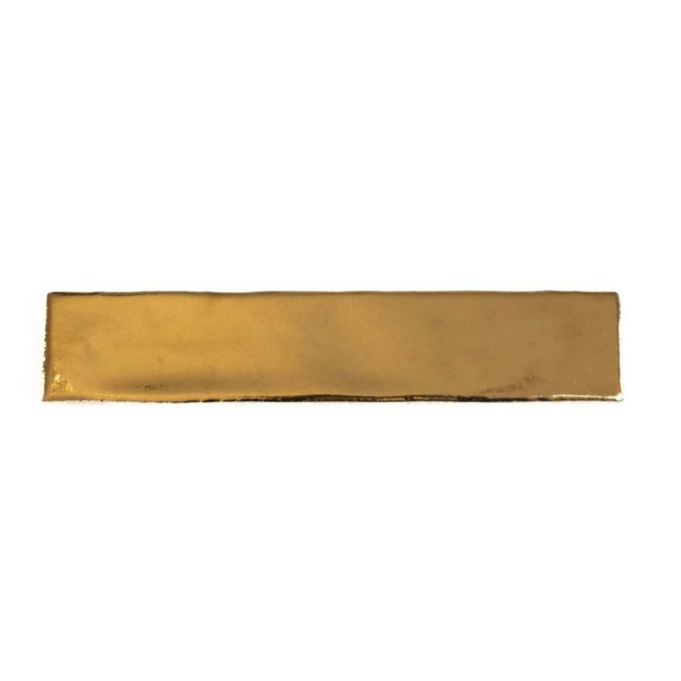 Midas Gold Glossy Ceramic 2" x 10" Subway Wall Tile