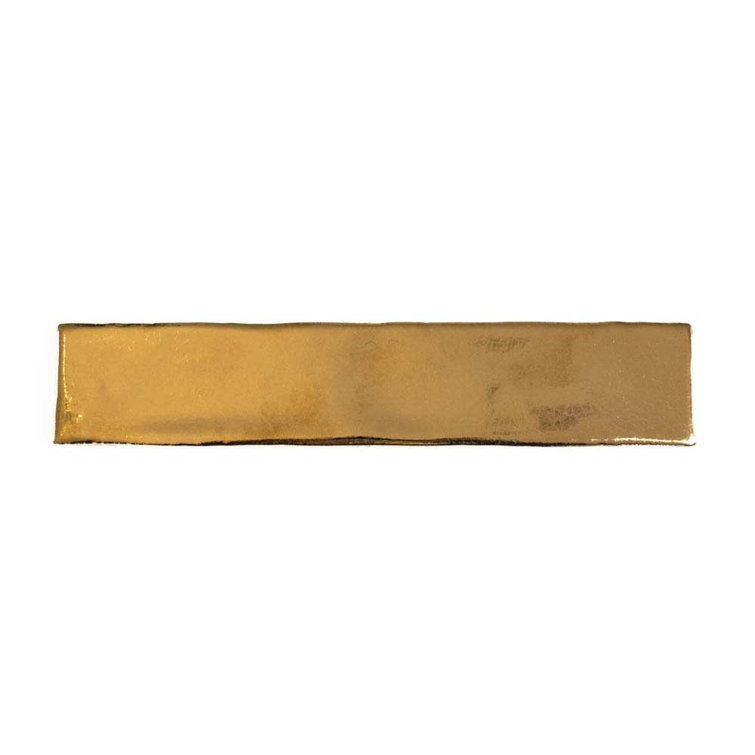 Midas Gold Glossy Ceramic 2" x 10" Subway Wall Tile