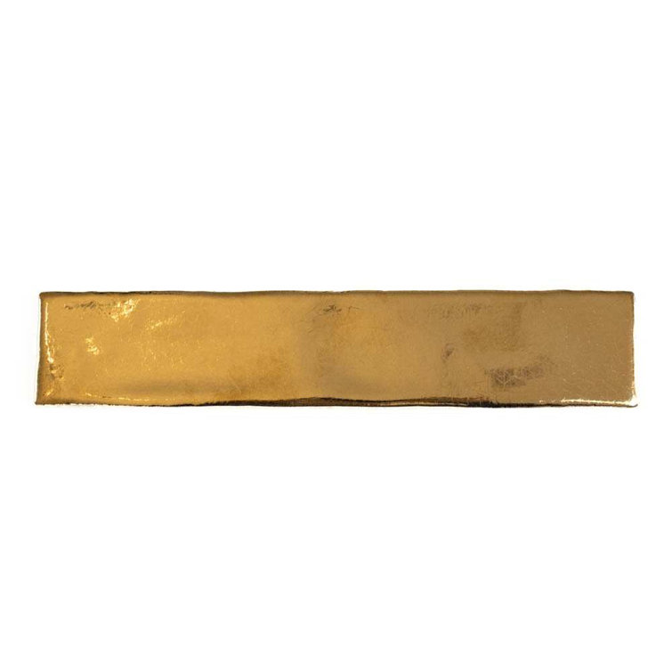 Midas Gold Glossy Ceramic 2" x 10" Subway Wall Tile