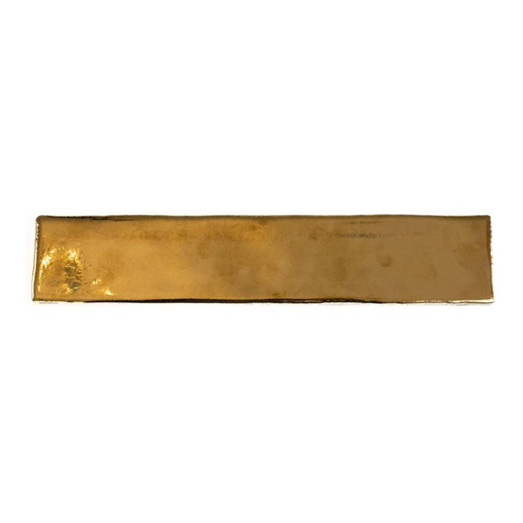 Midas Gold Glossy Ceramic 2" x 10" Subway Wall Tile