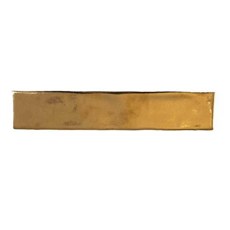 Midas Gold Glossy Ceramic 2" x 10" Subway Wall Tile