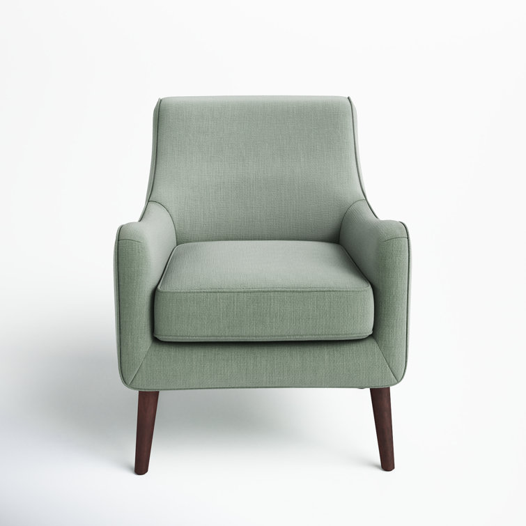 Liam Seafoam Mid-Century Accent Chair with Espresso Wooden Legs