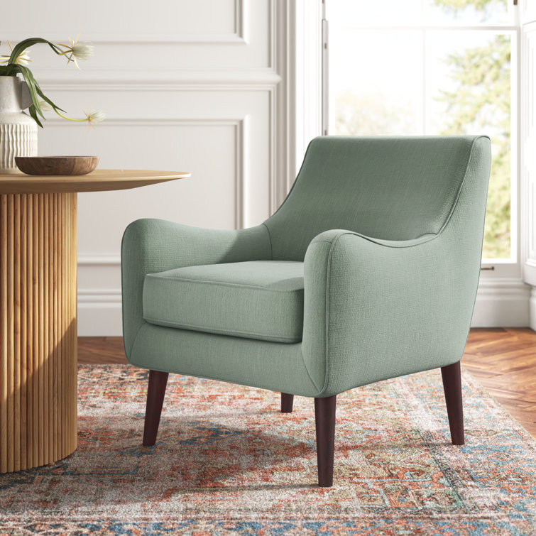 Liam Seafoam Mid-Century Accent Chair with Espresso Wooden Legs