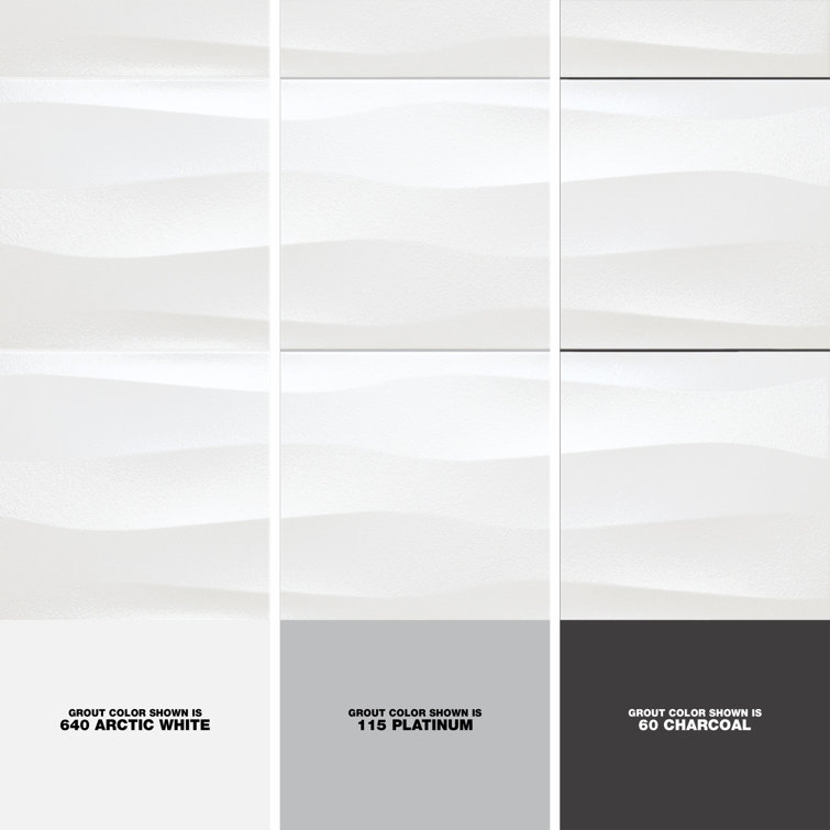 Pearl Glossy White Ceramic Patterned Wall Tile