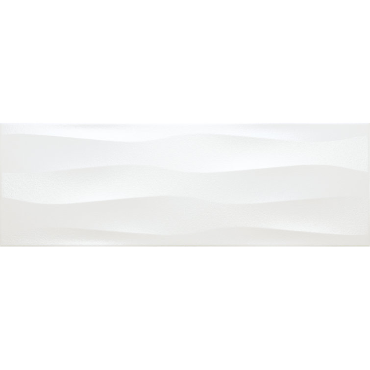Pearl Glossy White Ceramic Patterned Wall Tile